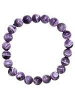 Bracelet Crystal Energy Bead Stretch Chevron Amethyst Stone of Tranquility 8mm