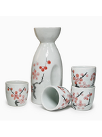 Ceramic Cherry Blossom Sake Set