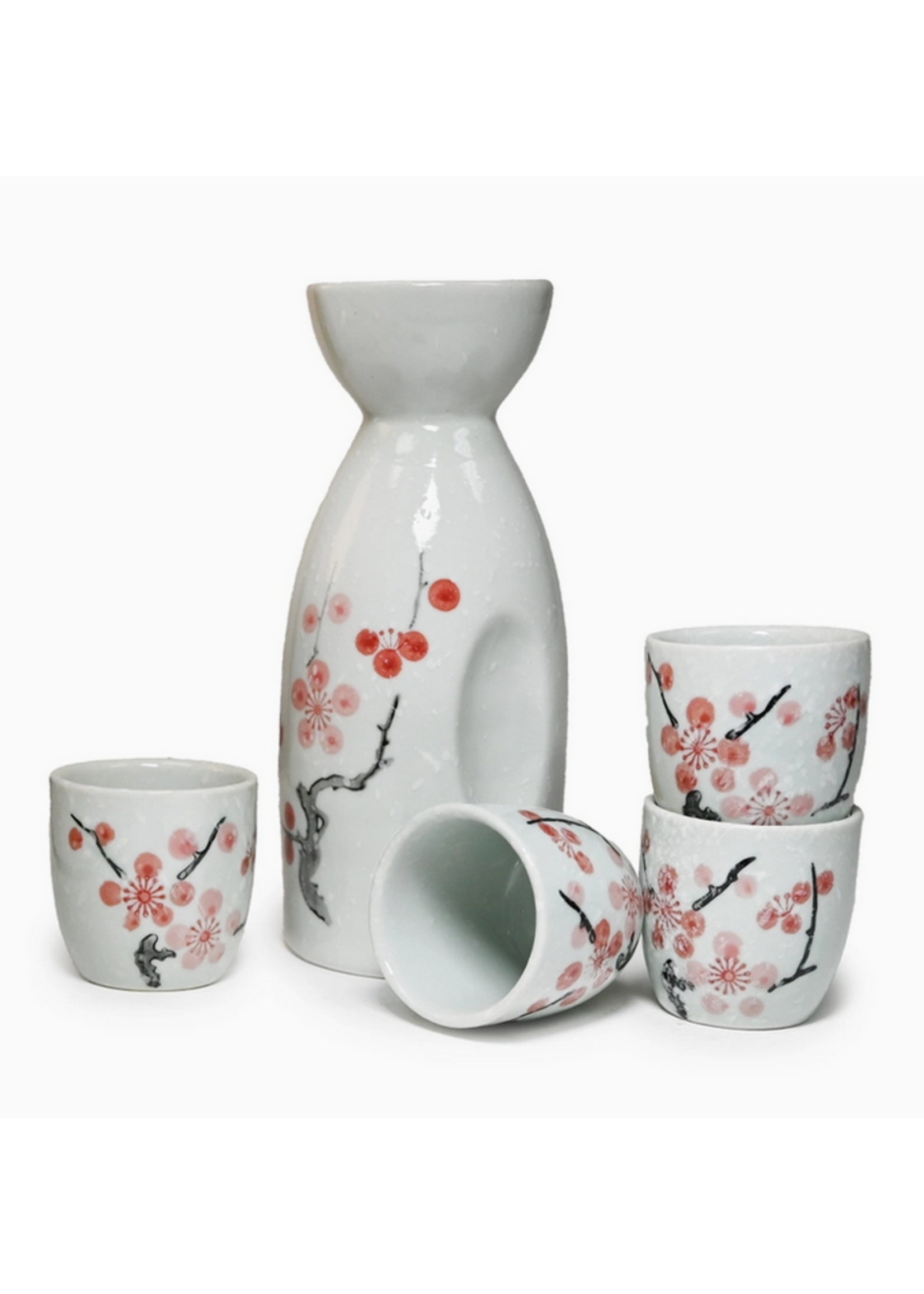 Ceramic Cherry Blossom Sake Set