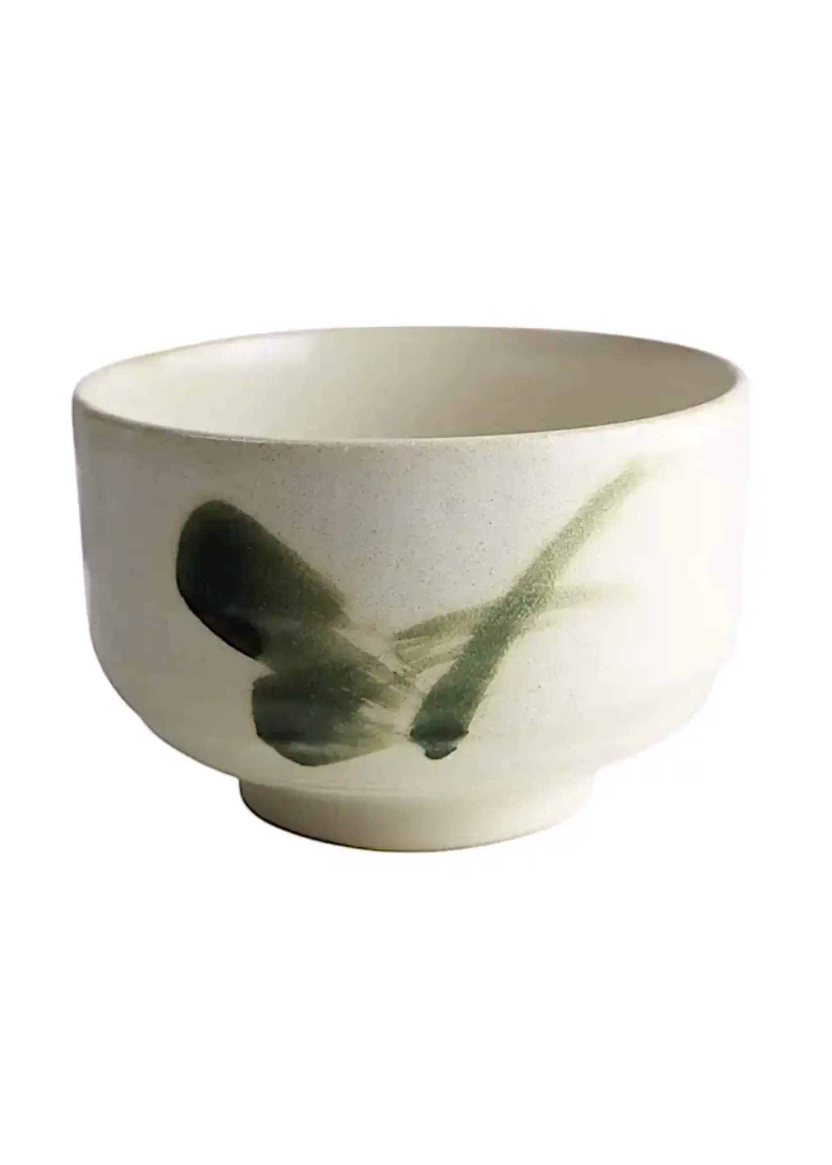 Bowl Matcha Ivory Green Brush 12oz