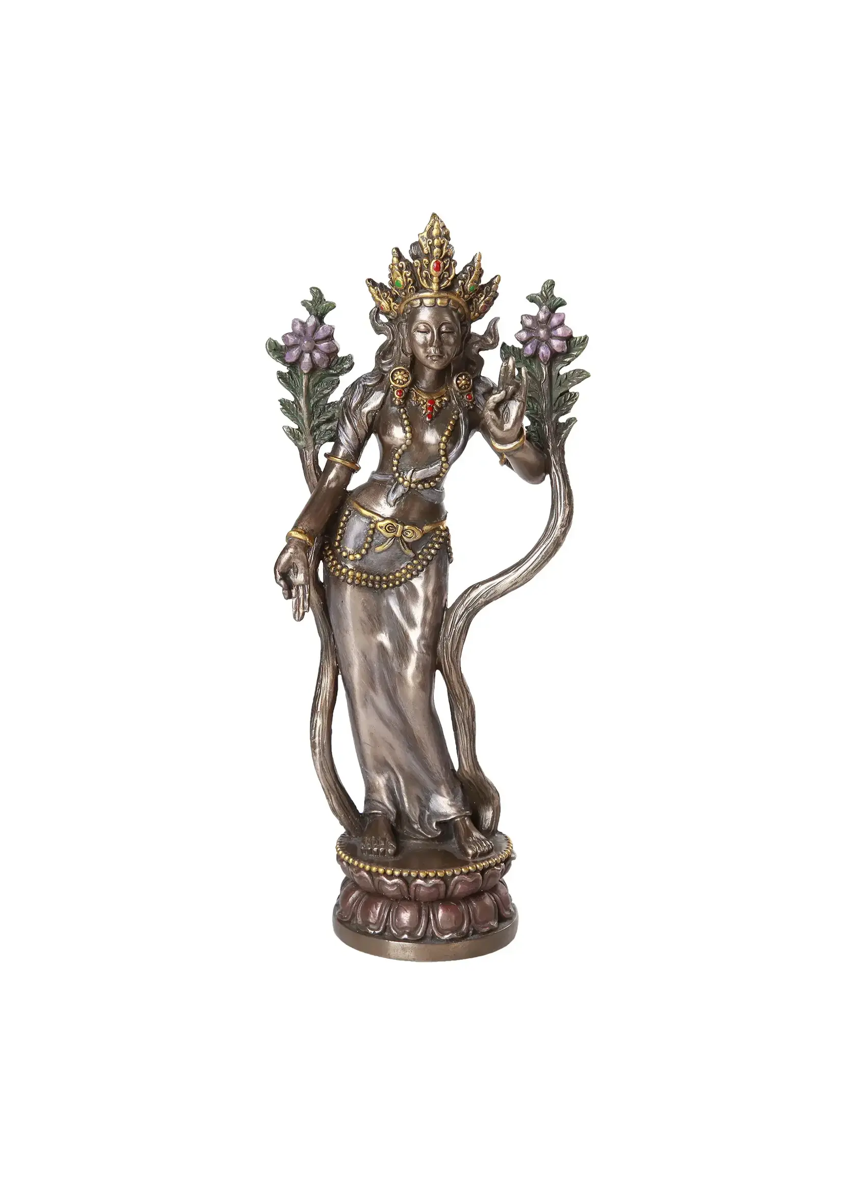 Statue Tara Goddess Statue 3 3/8" X 2 1/8" X 8 1/4"