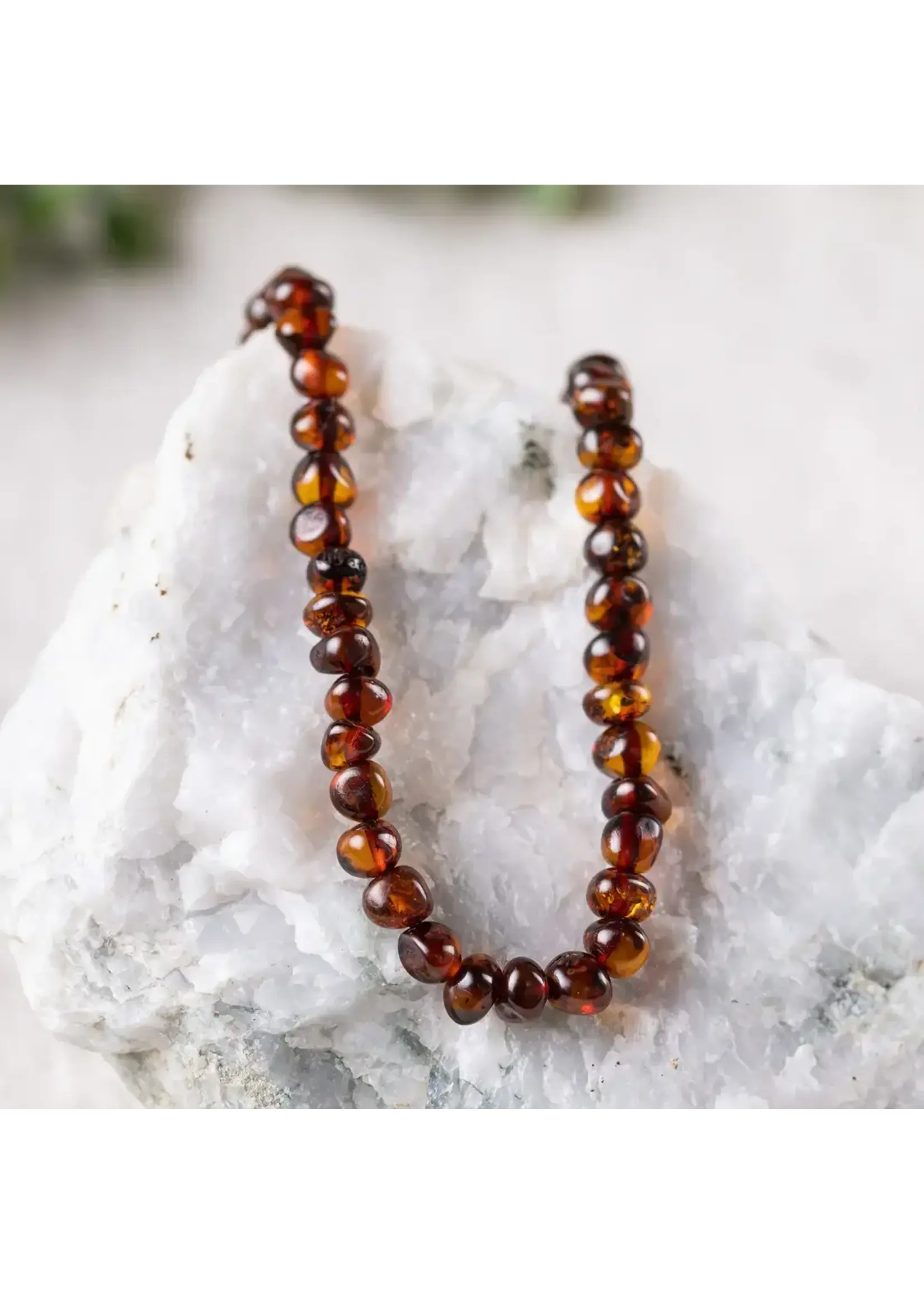 RBAmber Dark Cognac Baltic Amber Necklace 16"-20"