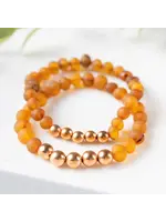 RBAmber Bracelet Pure Copper and Raw Cognac Amber 8"