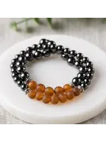 RBAmber Raw Cognac Amber & High Power Magnetic Bracelet 7"