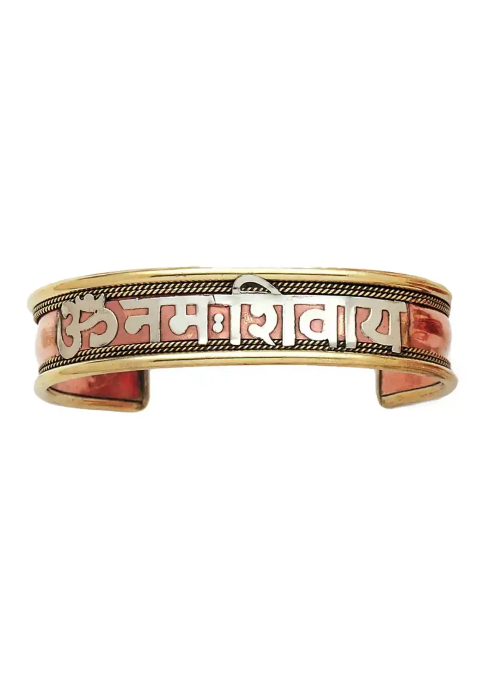 Bracelet Copper Brass and White OM Namah Shivaya