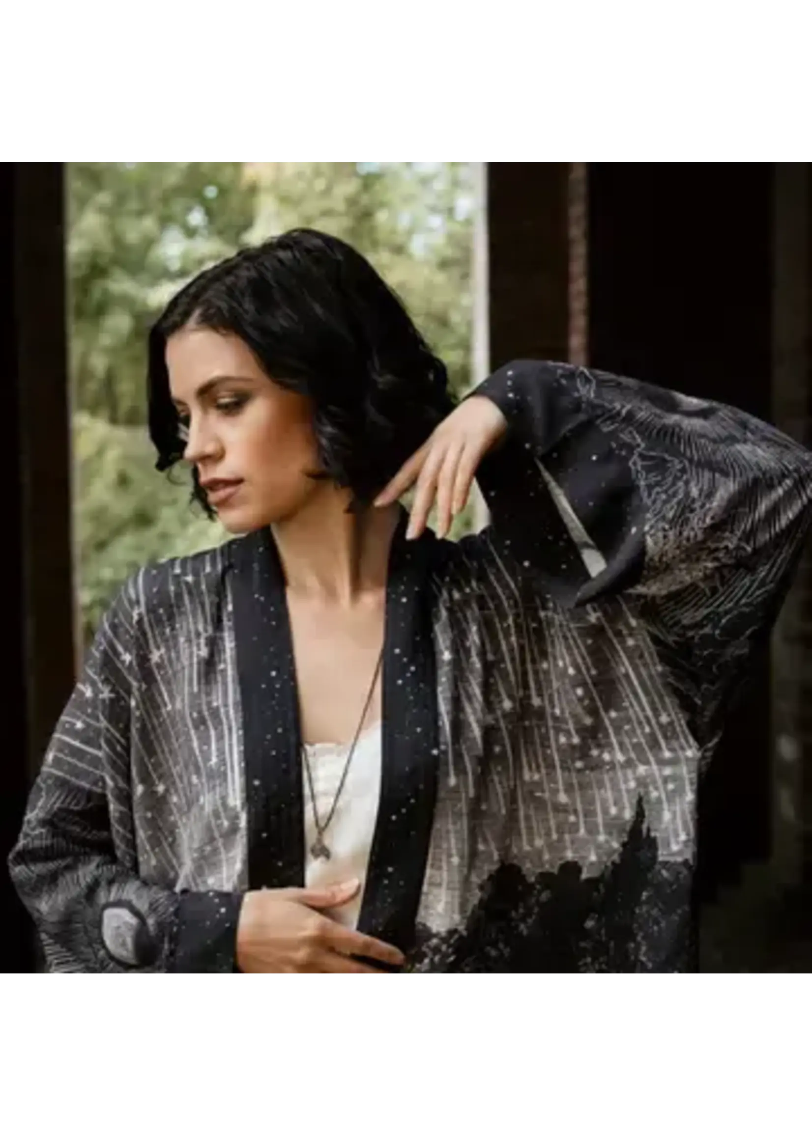 Kimono Cropped Stargazer Pixie Duster with Falling Stars