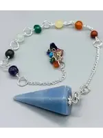 Pendulum Angelite 7 Chakra 6 sided