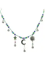Wind Chime Single Strand Brass Sun Star Moon 42"-44"L
