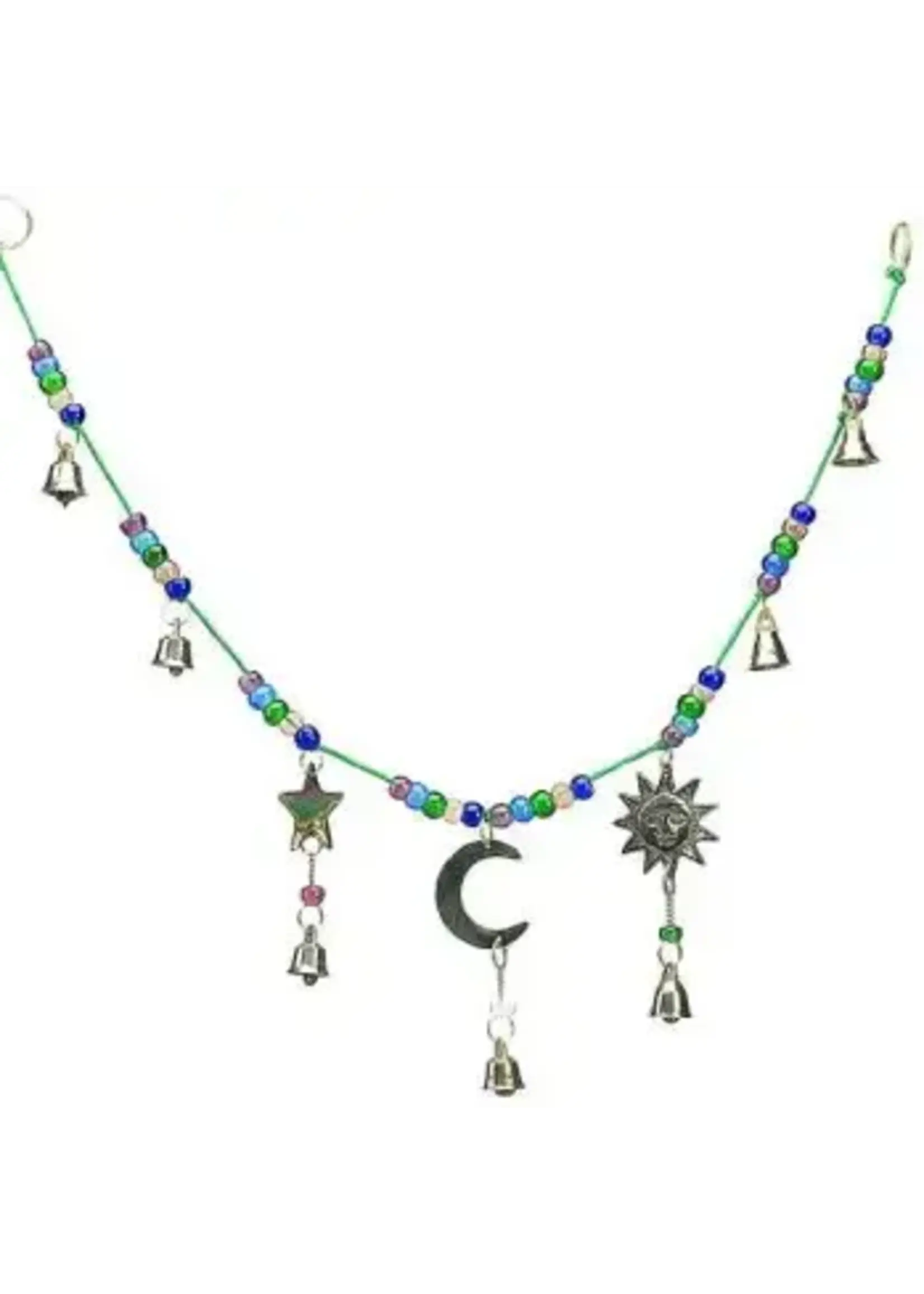 Wind Chime Single Strand Brass Sun Star Moon 42"-44"L