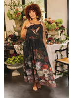 Market of Stars Flight of Fancy Floral Bamboo Slip Dress with Hummingbirds