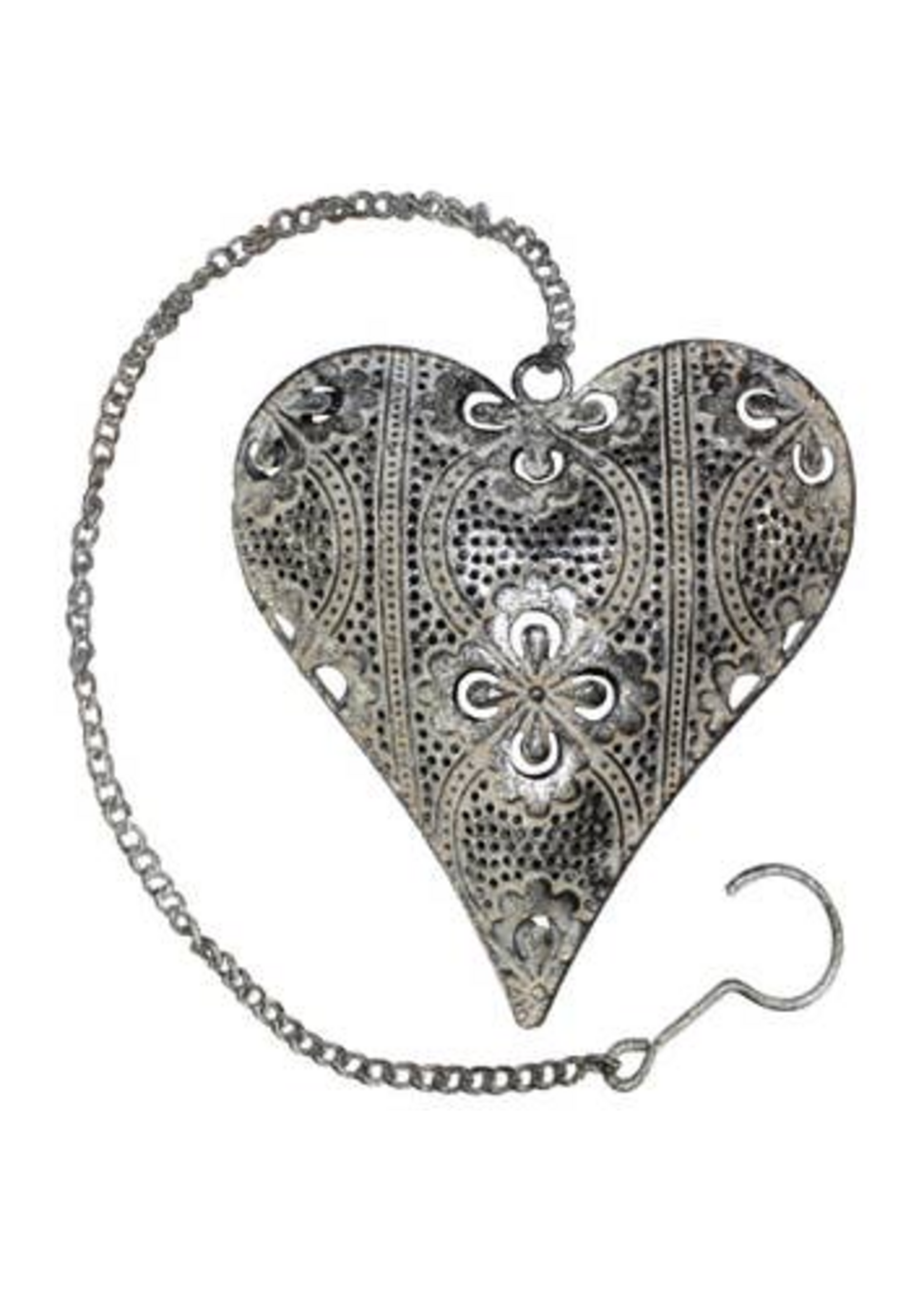 Ashia Metal Heart Silver and Ecru