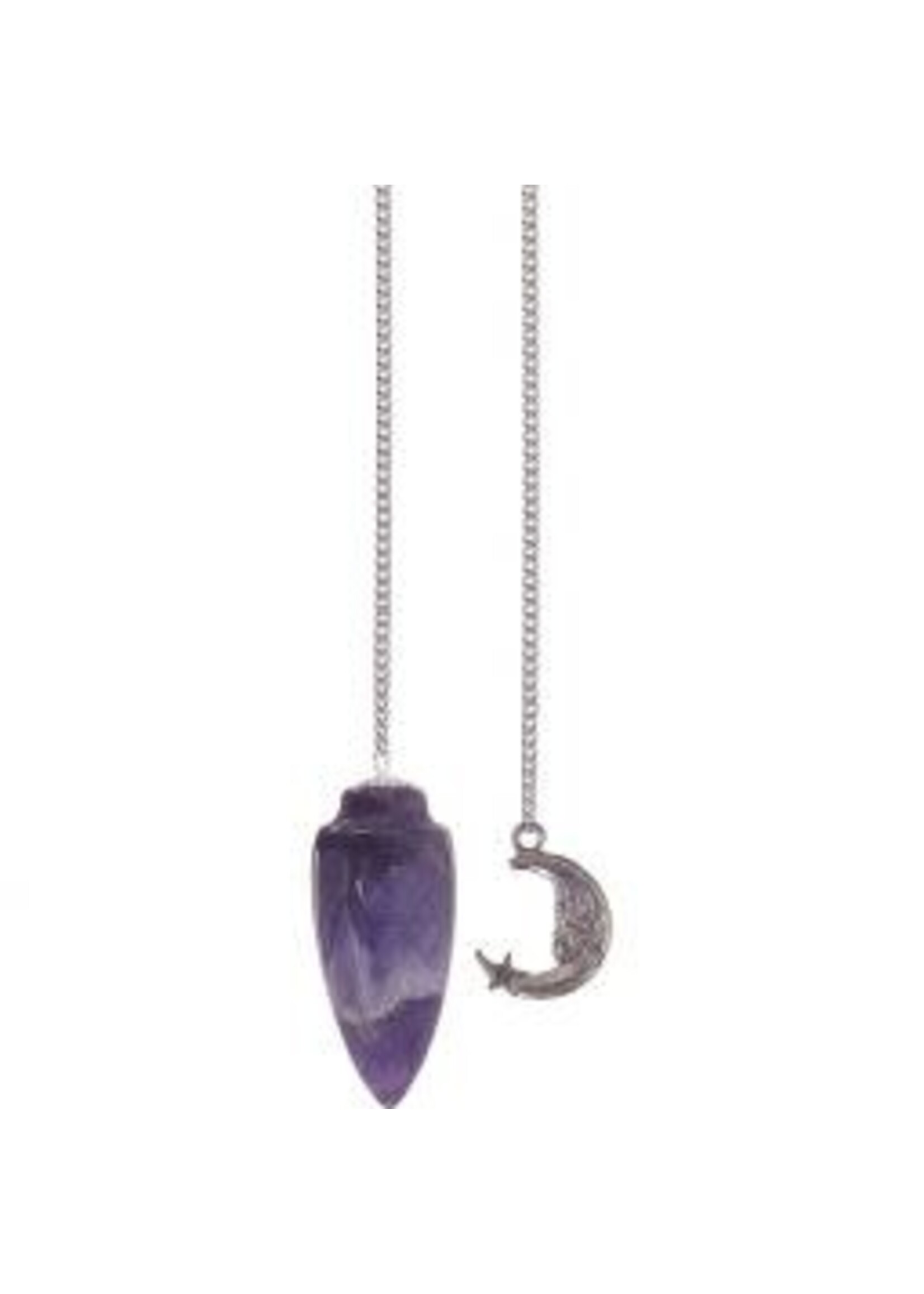 Amethyst Pendulum w/ Crescent Moon