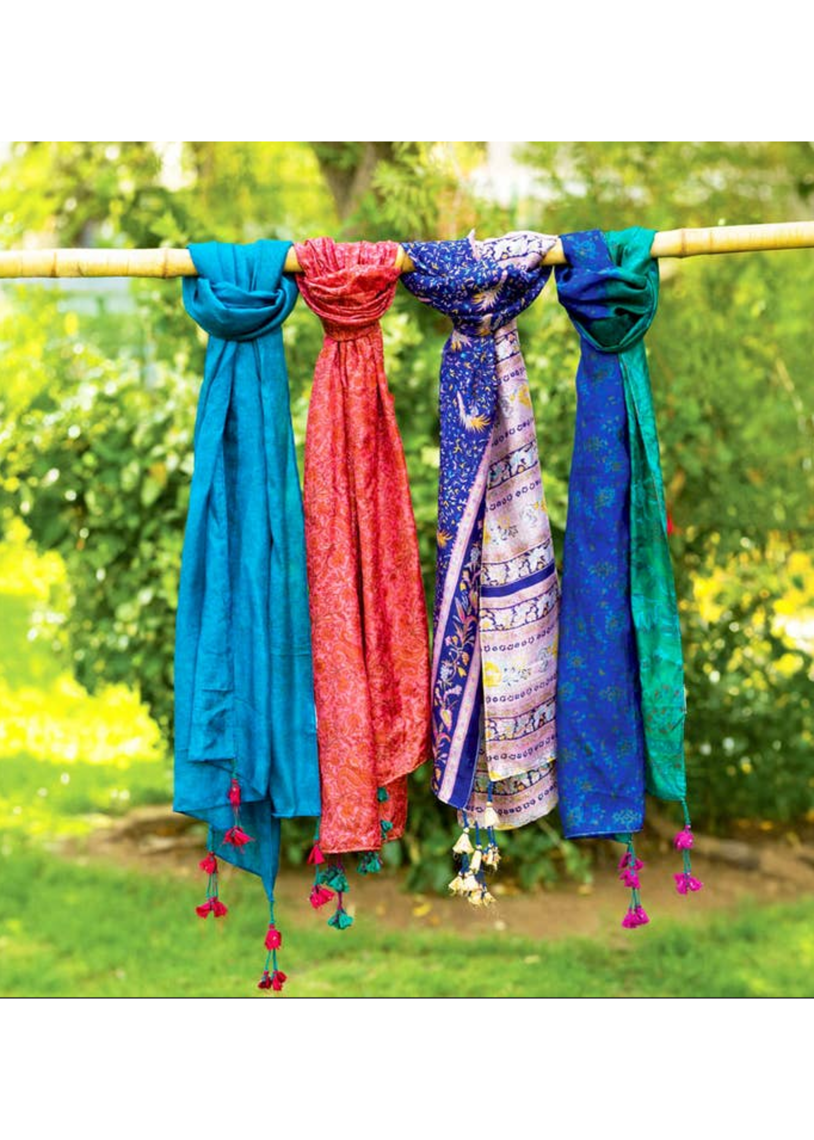 Scarf Up-Cycled Silk Sari Tassel