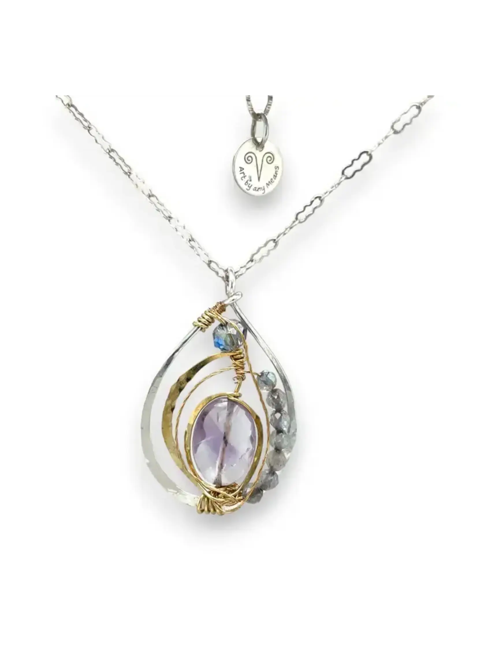 Necklace Lilac Amethyst Drop