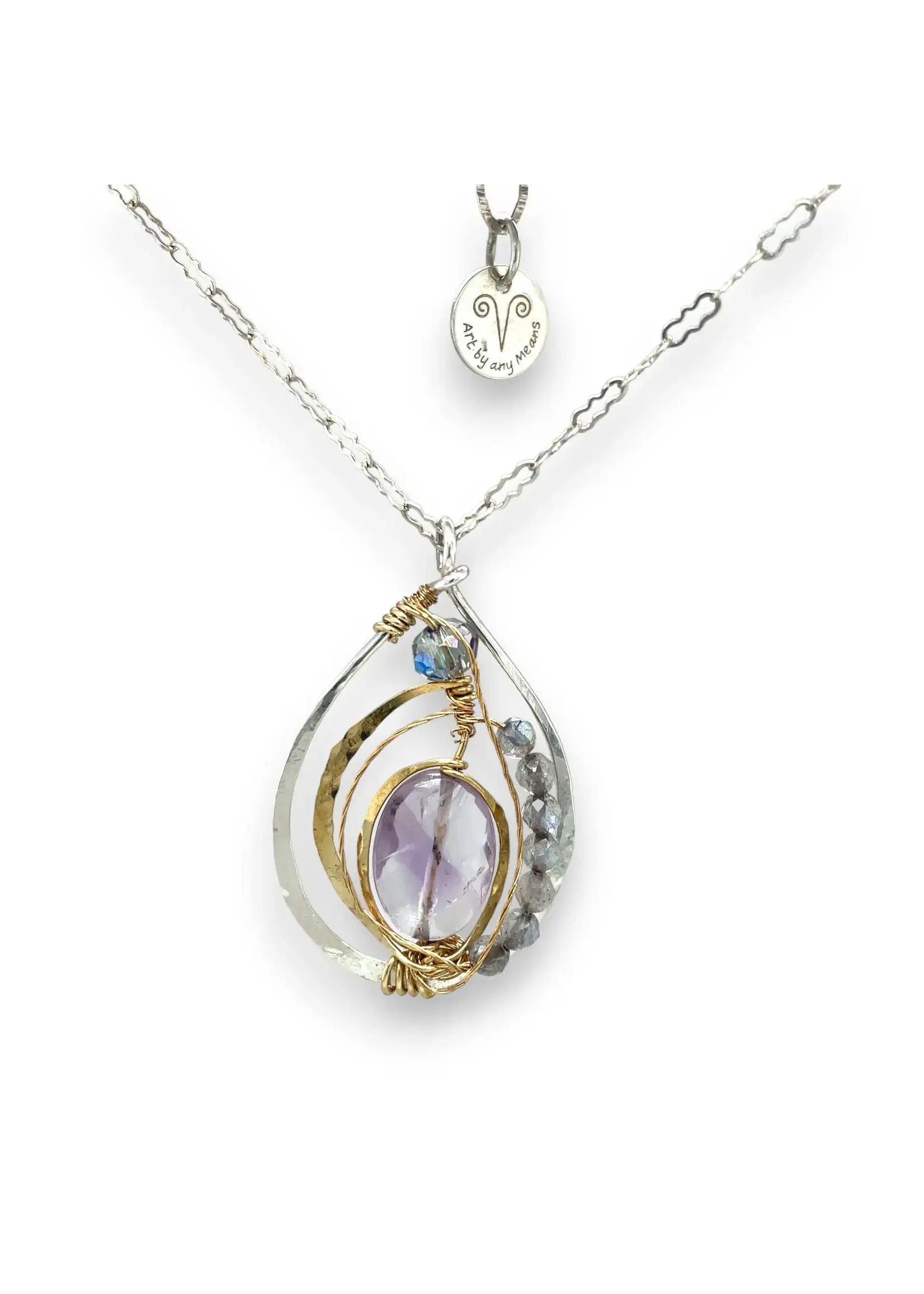 Necklace Lilac Amethyst Drop