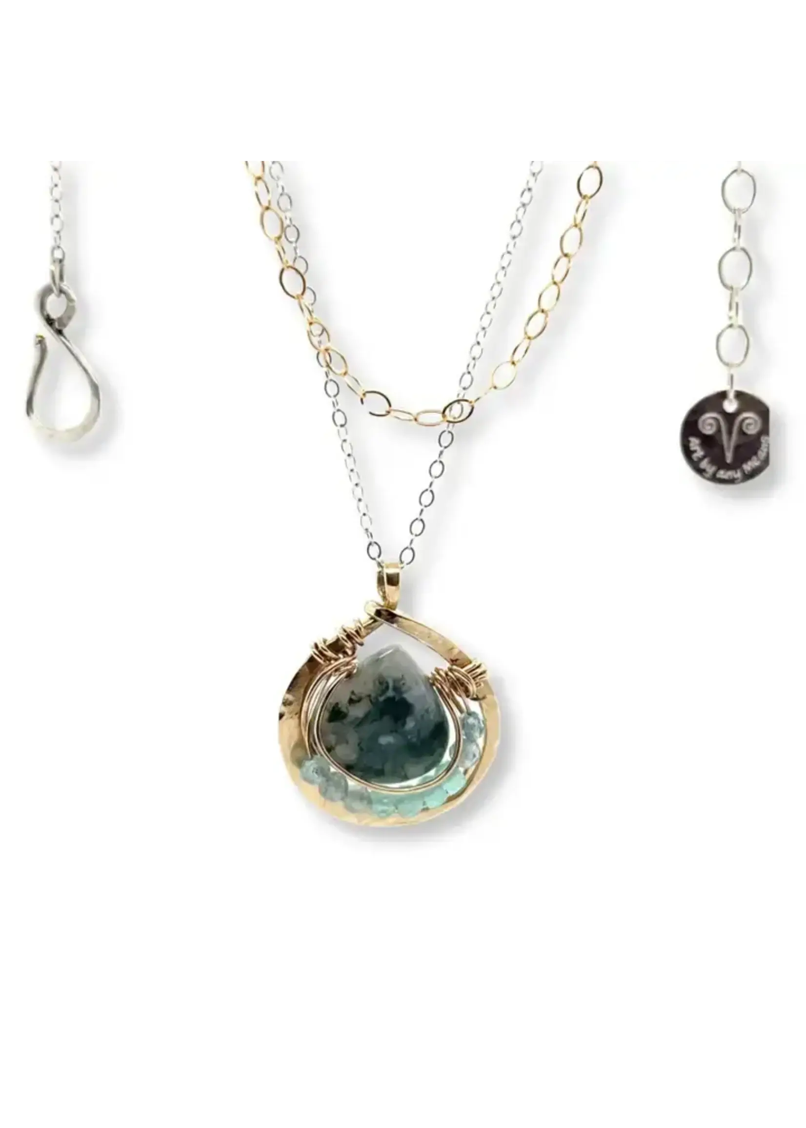 Necklace Seaweed Moss Agate