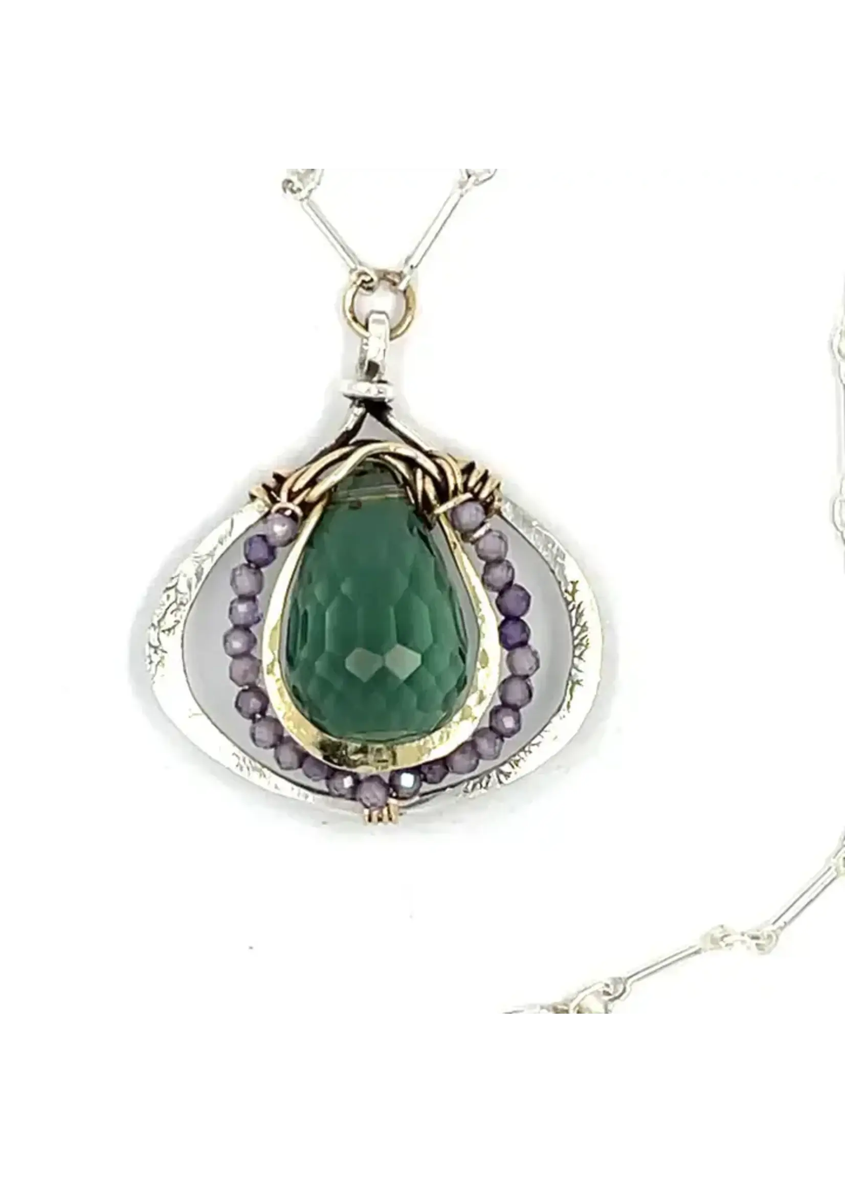 Thistle Flower Amethyst Necklace