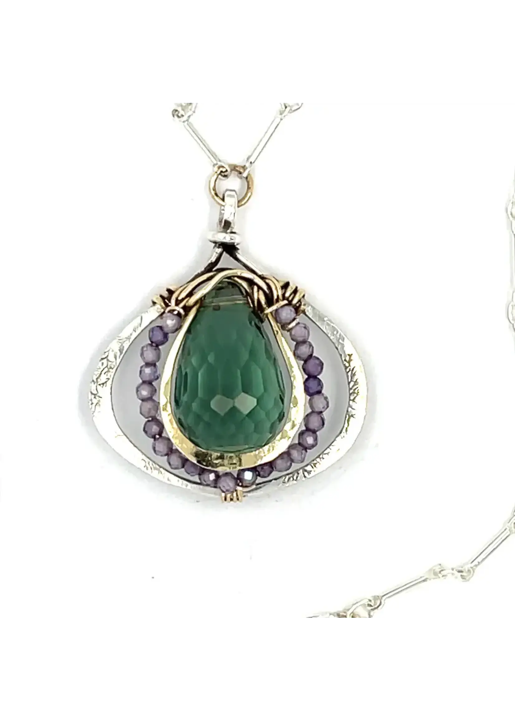 Thistle Flower Amethyst Necklace