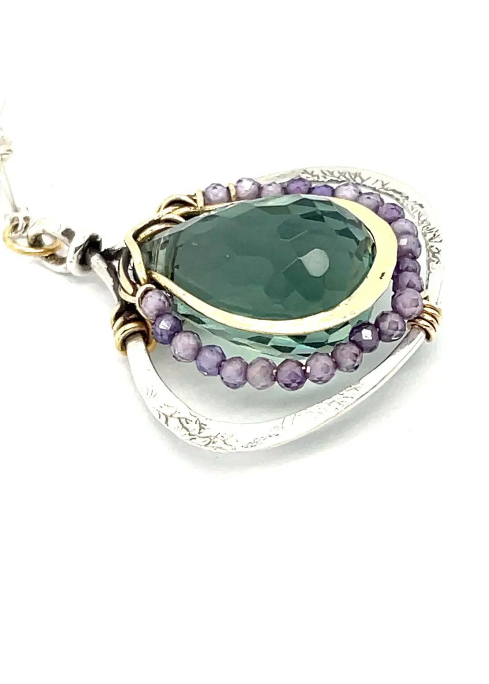 Necklace Thistle Flower Amethyst