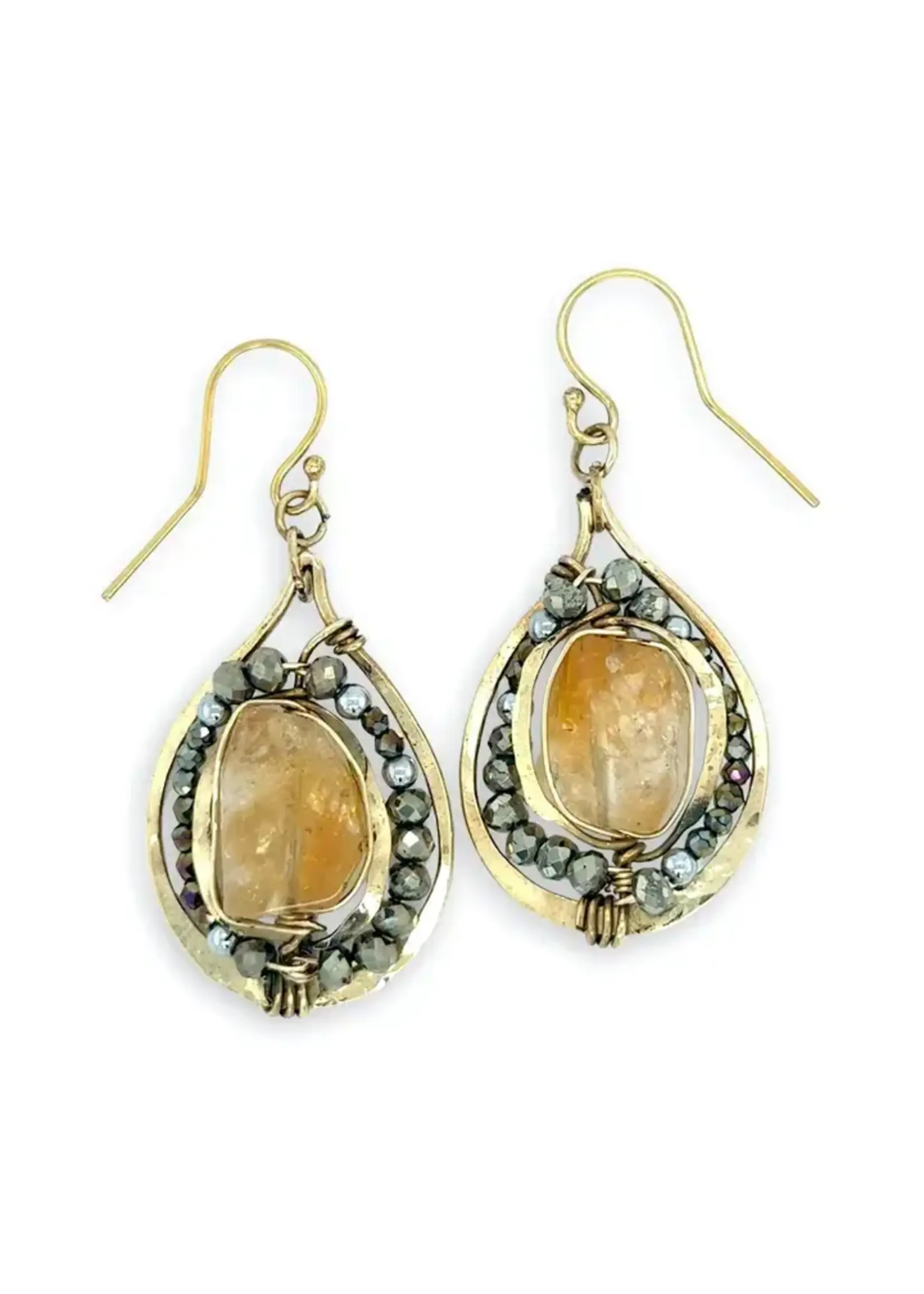 Earrings Reverb Citrine Nugget
