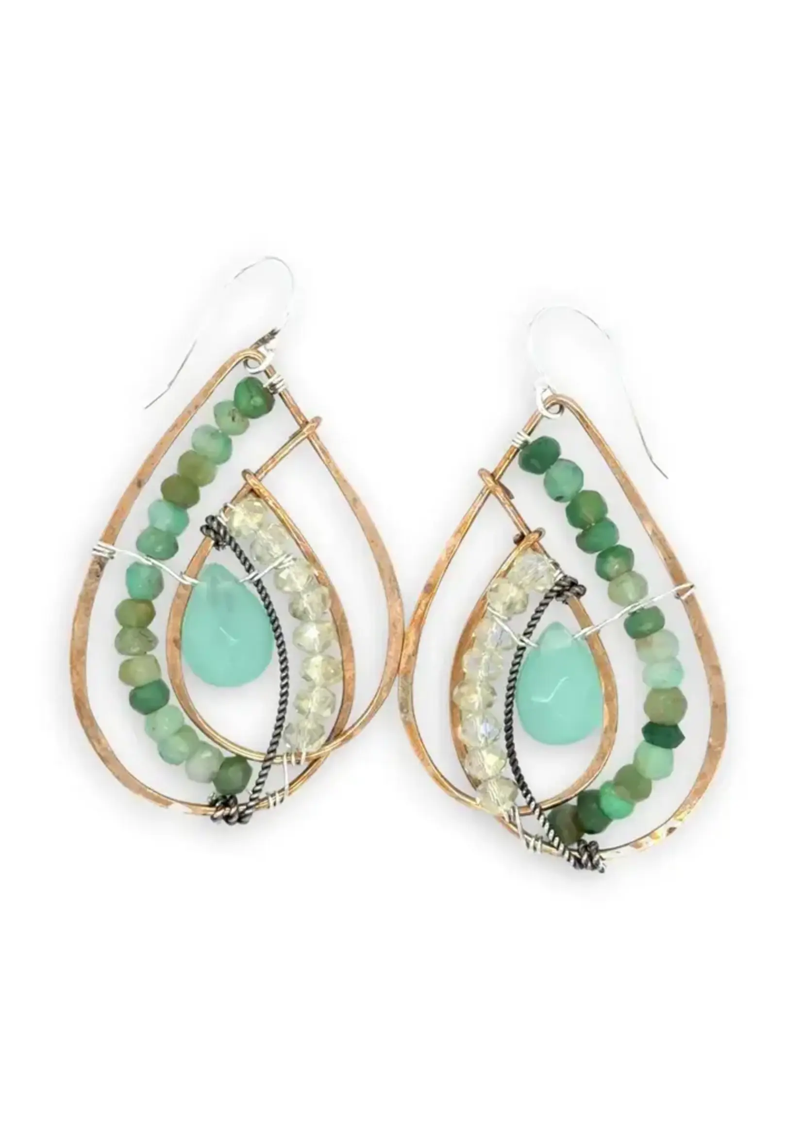 Earrings Chrysoprase Drop