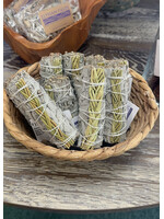 Braided Sweetgrass with White Sage Bundle 4"