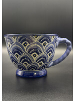 Mug Blue with Fan Scale Design