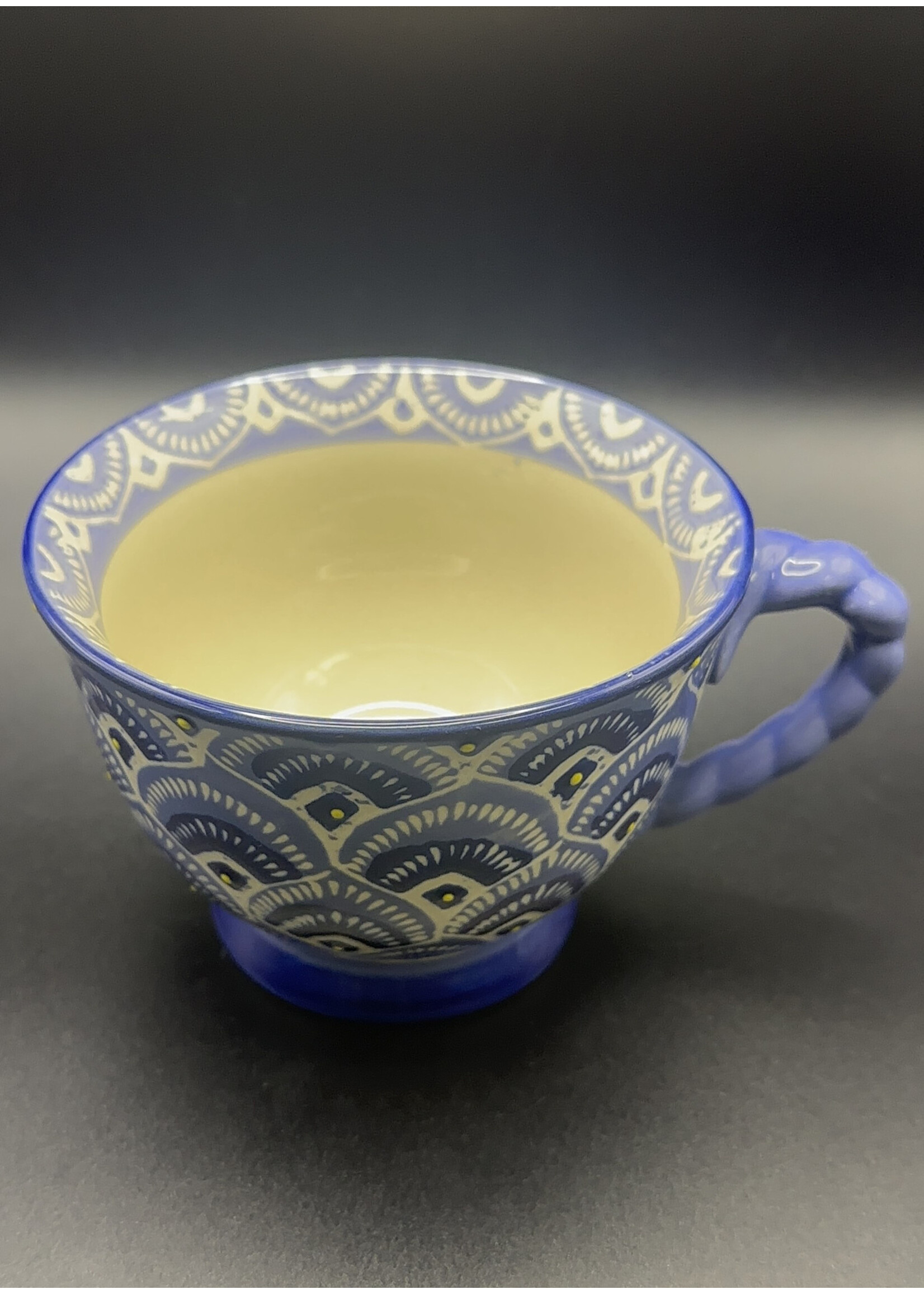 Mug Blue with Fan Scale Design
