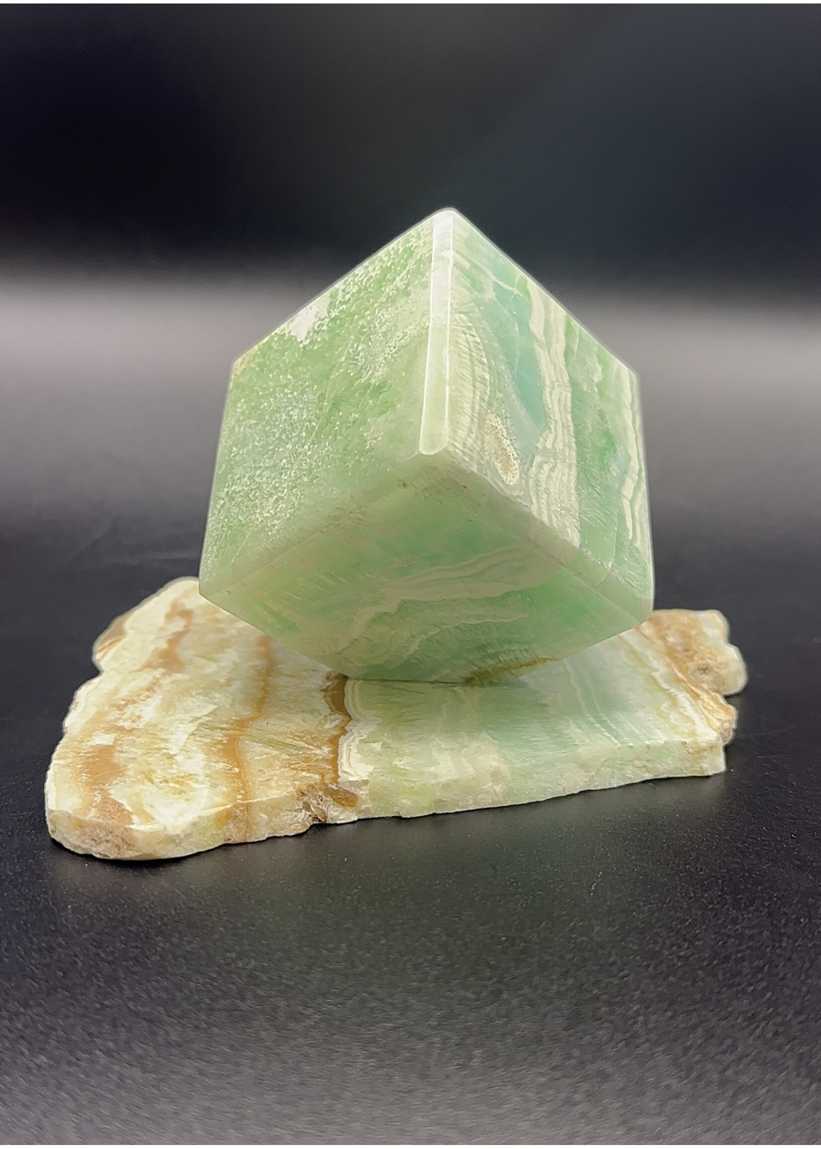 Caribbean Calcite Cut Cube w/Flat Display (2 Pieces)