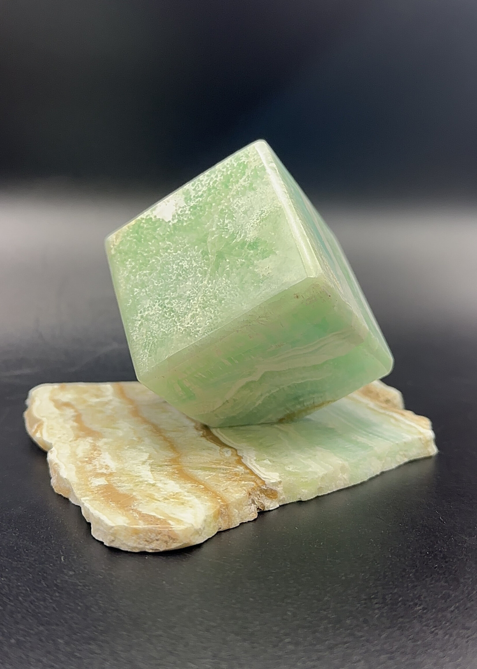 Caribbean Calcite Cut Cube w/Flat Display (2 Pieces)