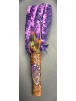 Feather Large Purple wth Crystal