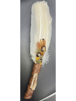 Feather Large White with Crystal