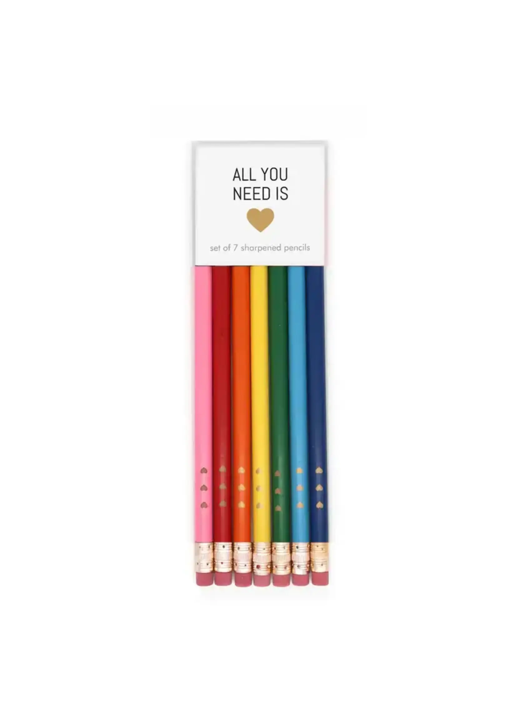 Pencil Set All You Need Is Love set of 7