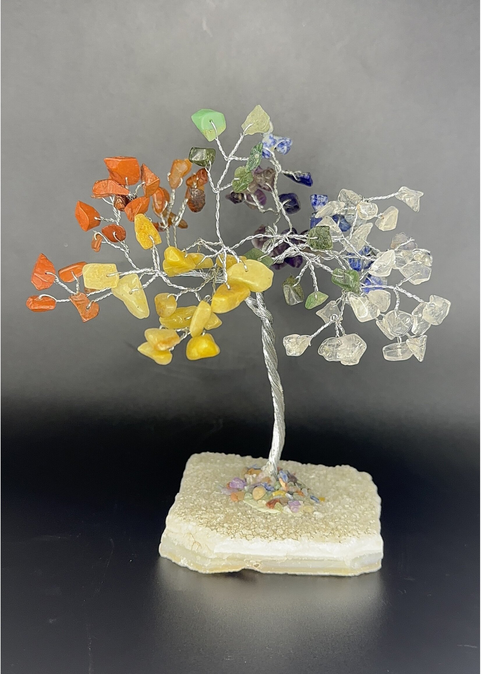 Chakra Gemstone Trees 200 Stones Stone Base Wire Silver Trunk