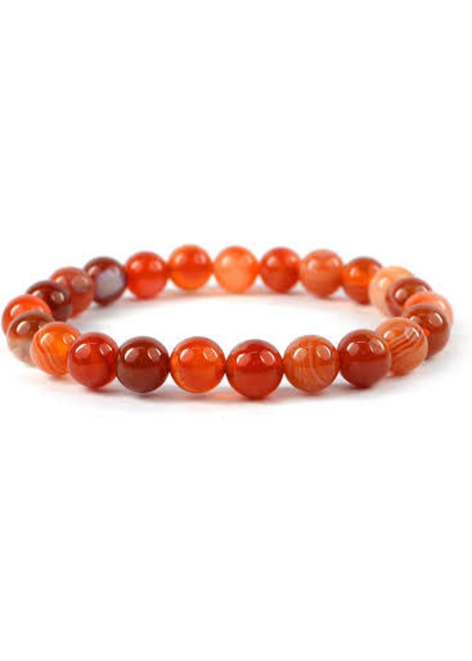 Bracelet Crystal Stone Stretch Carnelian Stone of Confidence 8mm