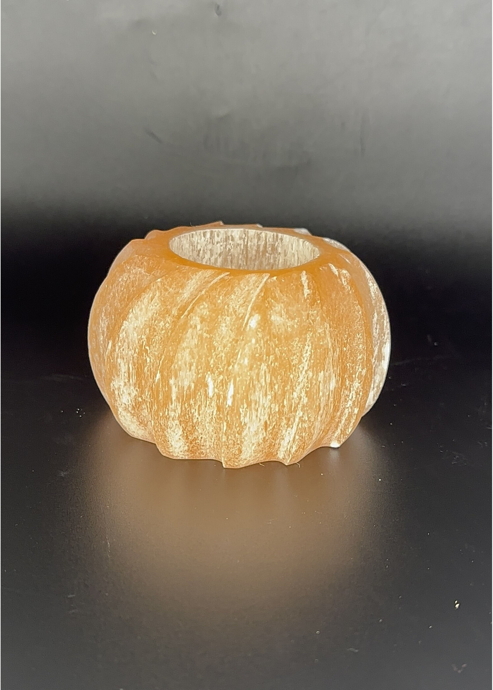 Orange Selenite Votive Candle Holder