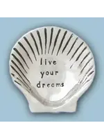 Charm Bowl Shell Pewter Live Your Dreams