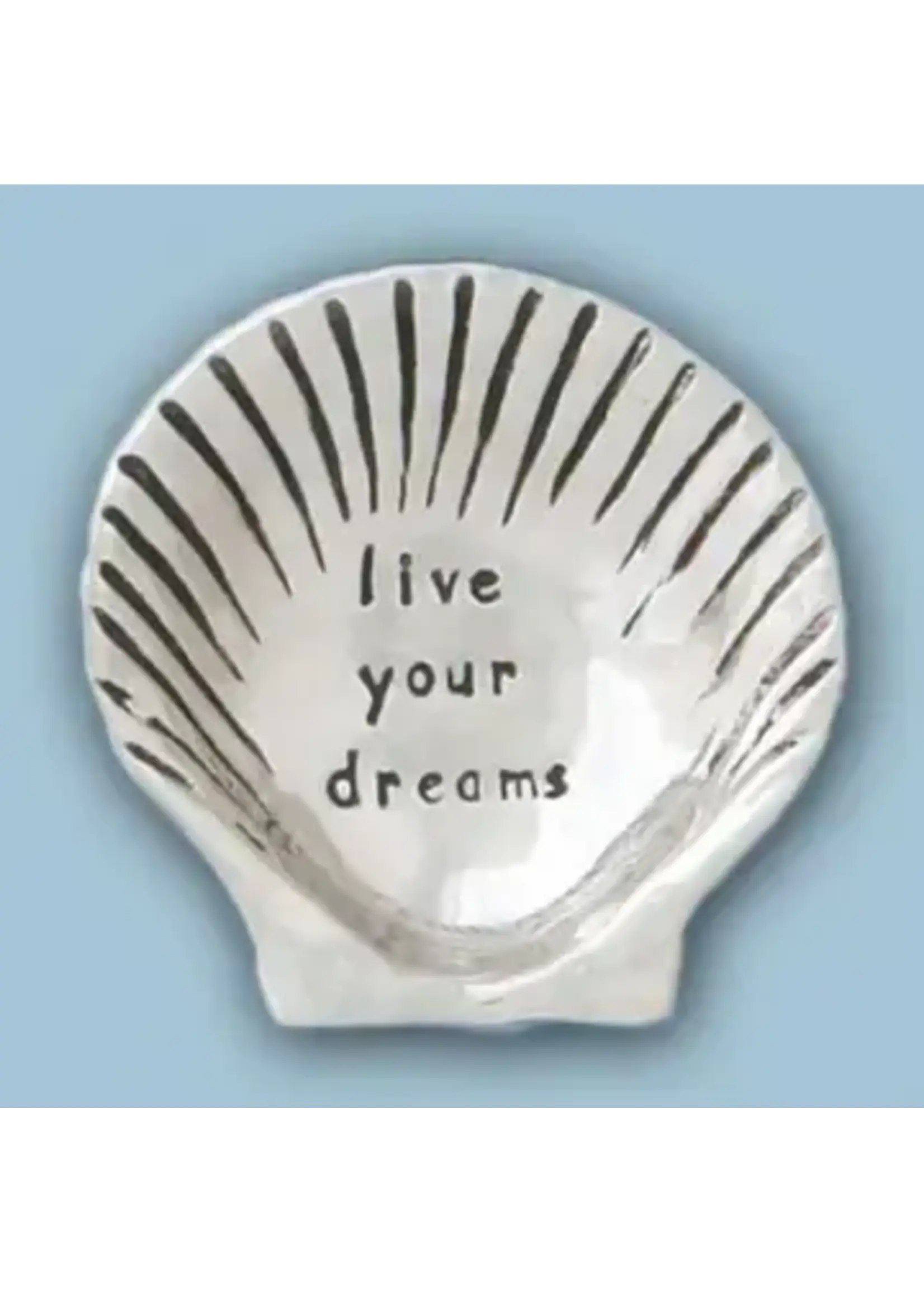 Charm Bowl Shell Pewter Live Your Dreams