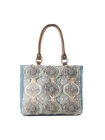 Myra Seabound Mosaic Crossbody Bag in Faded Blue