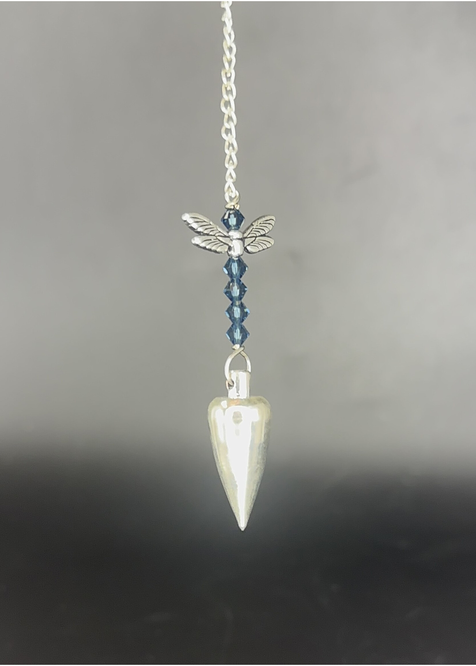 Pendulum Silver Tone Bullet, Dragonfly Wing
