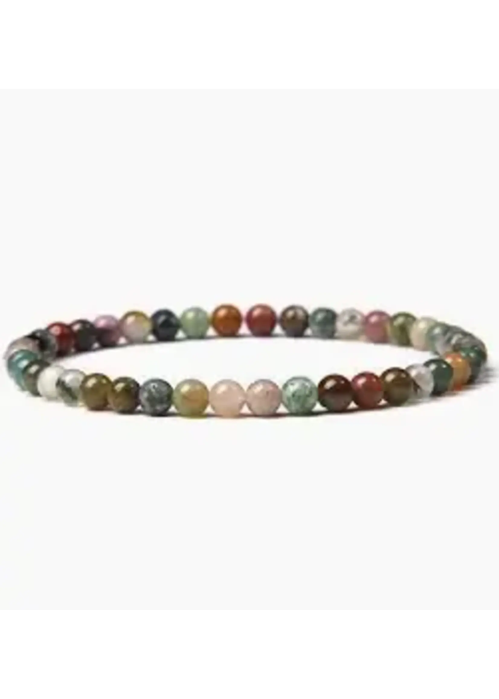 Bracelet Indian Agate Stone of Eternity 4mm