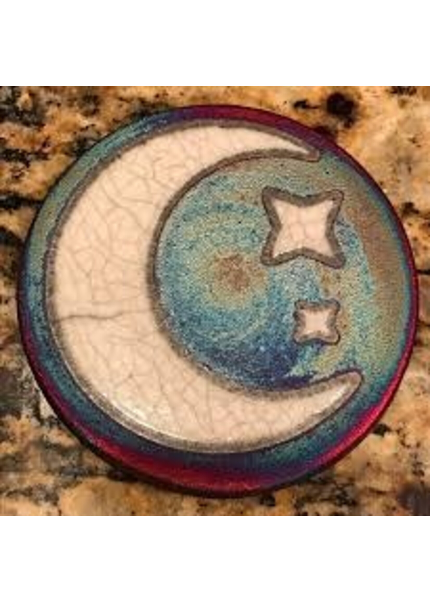 Raku Coasters Crescent Moon  2pk