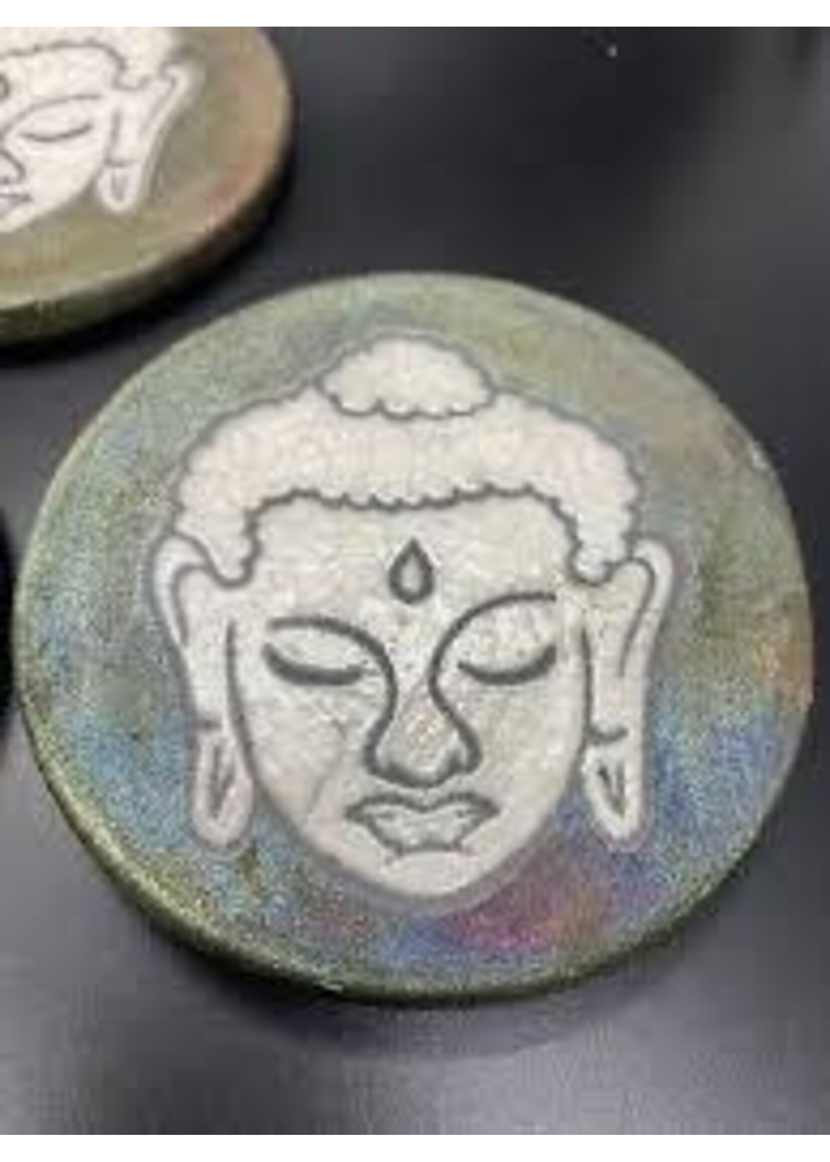Raku Coasters Budda 4pk