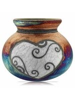Raku Silhouette Vase Blessed Heart Small