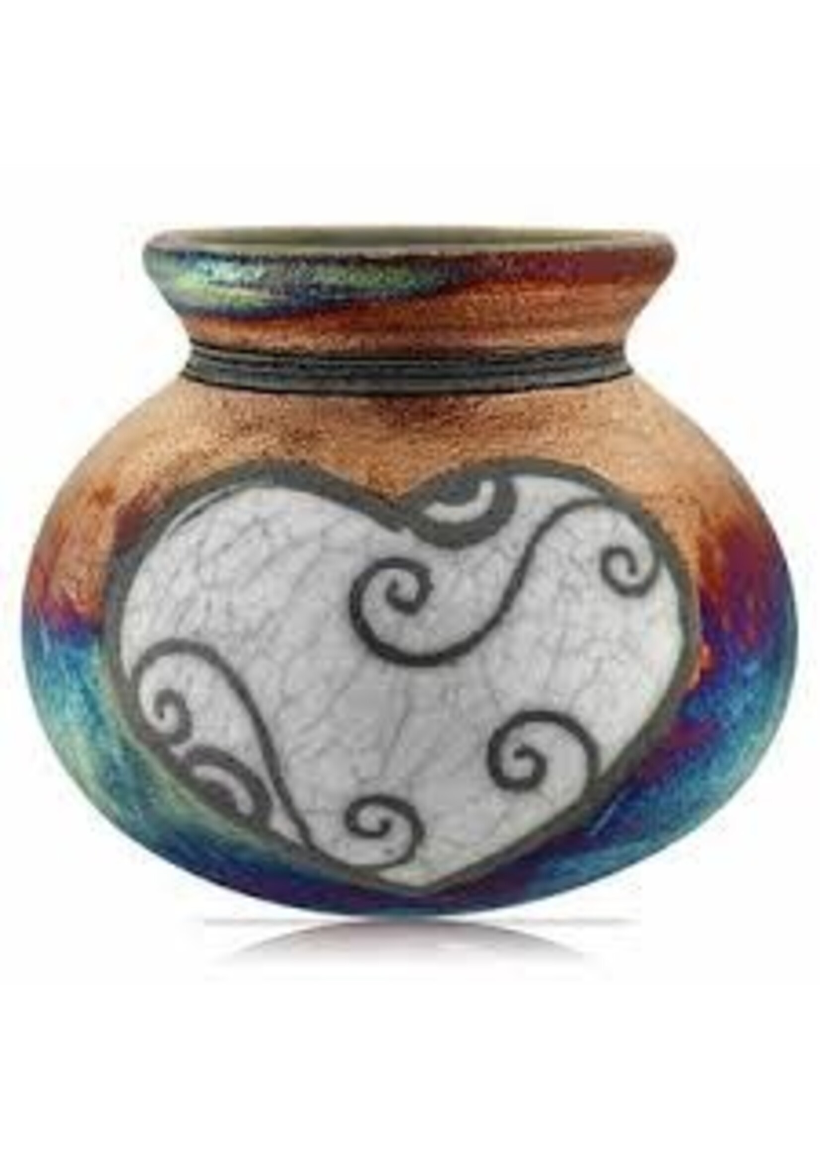 Raku Silhouette Vase Blessed Heart Small