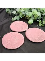Trinket Dish Ceramic Lace Pressed Fushia Pink 4"D