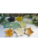 Trinket Dish Ceramic Star Various Colors 4"D