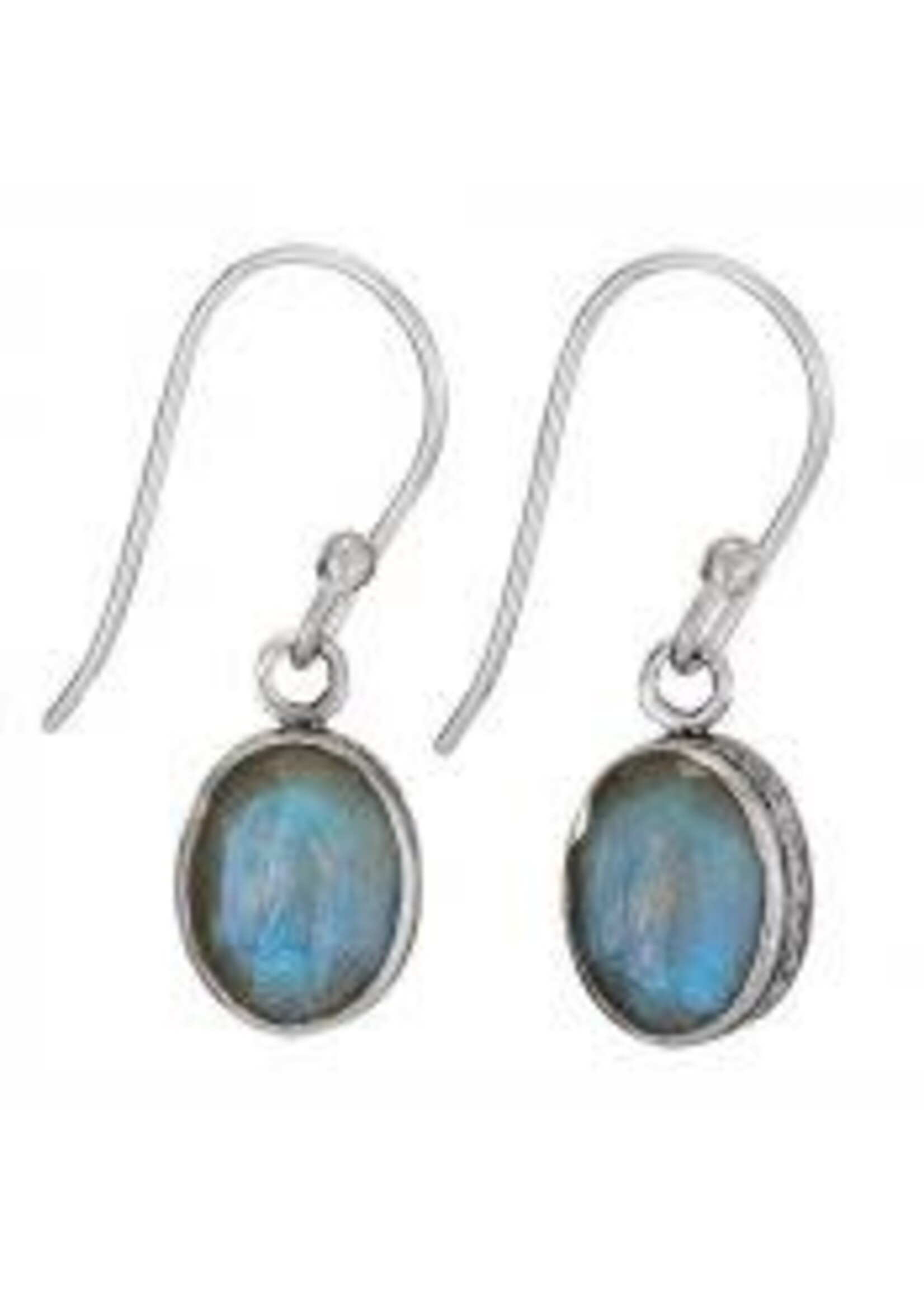 Earrings Labradorite Oval Facet