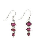 Earrings Garnet 3-Tier Dangle