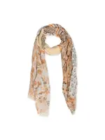 Tickled Pink Orange Boho Floral Insect Shield Scarf